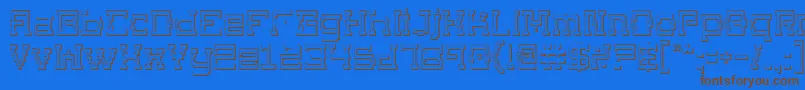 Superago3D-Schriftart – Braune Schriften auf blauem Hintergrund