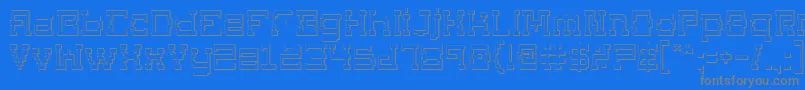 Superago3D-Schriftart – Graue Schriften auf blauem Hintergrund