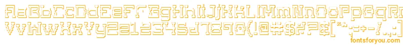 Superago3D-Schriftart – Orangefarbene Schriften auf weißem Hintergrund