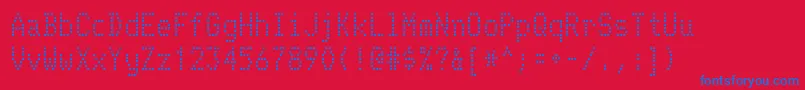 Telidon Font – Blue Fonts on Red Background