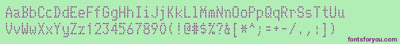 Telidon Font – Purple Fonts on Green Background