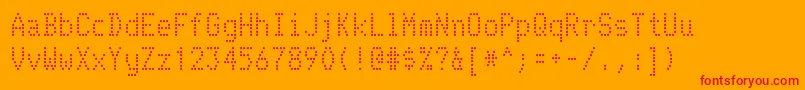 Telidon Font – Red Fonts on Orange Background