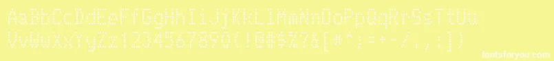 Telidon-fontti – valkoiset fontit keltaisella taustalla