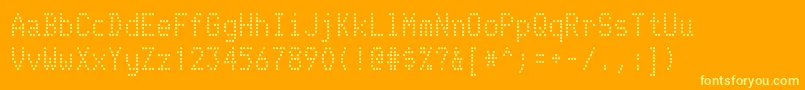 Telidon Font – Yellow Fonts on Orange Background