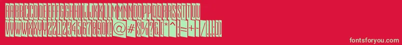 EmpirialcmdnRegular Font – Green Fonts on Red Background