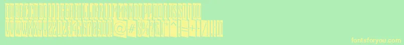 Fonte EmpirialcmdnRegular – fontes amarelas em um fundo verde