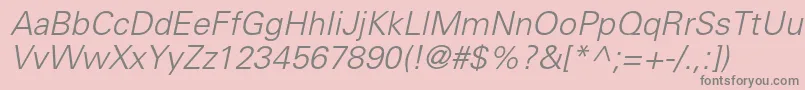 UniversltstdLightobl Font – Gray Fonts on Pink Background