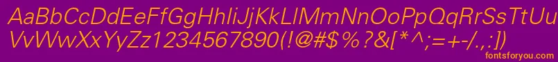 UniversltstdLightobl Font – Orange Fonts on Purple Background