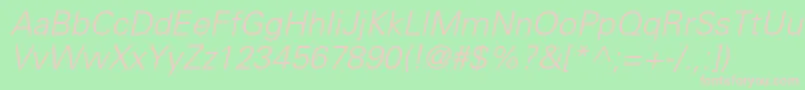 UniversltstdLightobl Font – Pink Fonts on Green Background