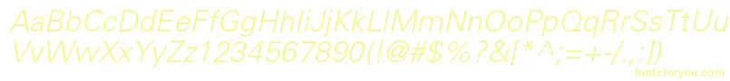 UniversltstdLightobl Font – Yellow Fonts on White Background