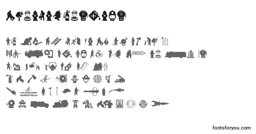 Schriftart FireDepartment – Alphabet, Zahlen, spezielle Symbole