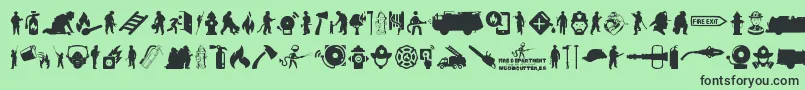 FireDepartment Font – Black Fonts on Green Background
