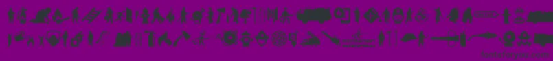 Fonte FireDepartment – fontes pretas em um fundo violeta