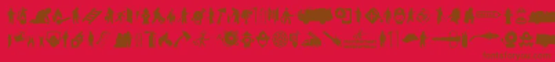 FireDepartment-Schriftart – Braune Schriften auf rotem Hintergrund