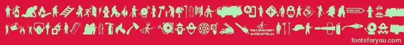 FireDepartment Font – Green Fonts on Red Background