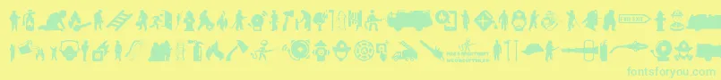 FireDepartment Font – Green Fonts on Yellow Background