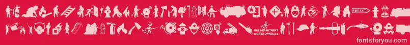 FireDepartment Font – Pink Fonts on Red Background