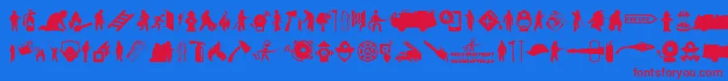 FireDepartment Font – Red Fonts on Blue Background
