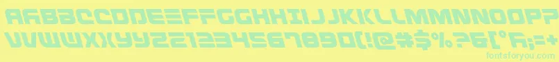 Defconzeroleft-Schriftart – Grüne Schriften auf gelbem Hintergrund