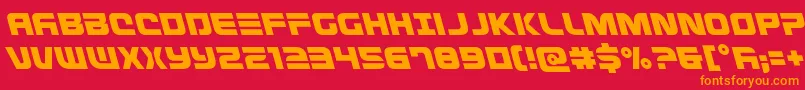 Defconzeroleft Font – Orange Fonts on Red Background