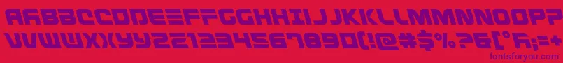 フォントDefconzeroleft – 赤い背景に紫のフォント