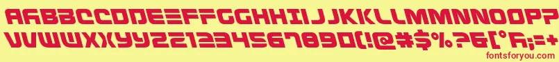 Defconzeroleft-fontti – punaiset fontit keltaisella taustalla