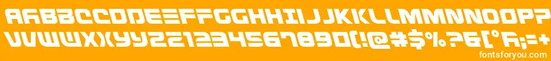 Defconzeroleft-Schriftart – Weiße Schriften auf orangefarbenem Hintergrund