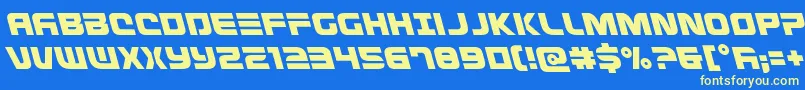 Defconzeroleft Font – Yellow Fonts on Blue Background