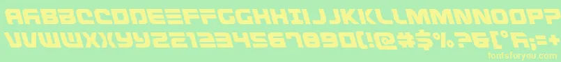 Defconzeroleft-Schriftart – Gelbe Schriften auf grünem Hintergrund