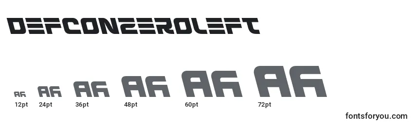 Размеры шрифта Defconzeroleft
