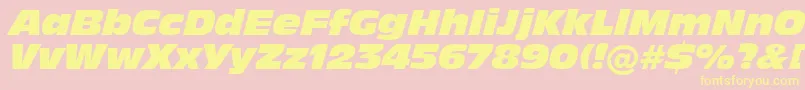 Incised901NordItalicBt Font – Yellow Fonts on Pink Background