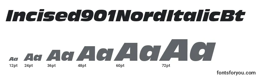 Incised901NordItalicBt Font Sizes