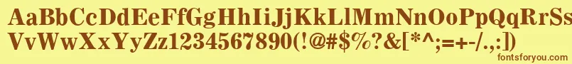 C795RomanBold Font – Brown Fonts on Yellow Background