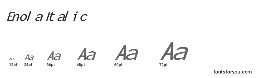 Размеры шрифта EnolaItalic