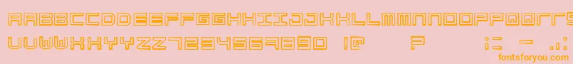 SimplyMonoDirty-Schriftart – Orangefarbene Schriften auf rosa Hintergrund