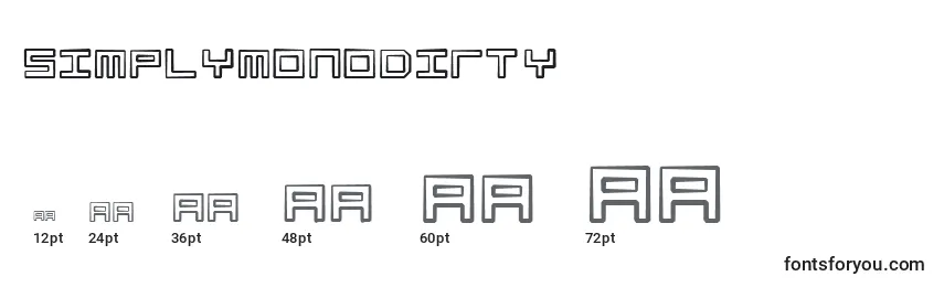 SimplyMonoDirty Font Sizes