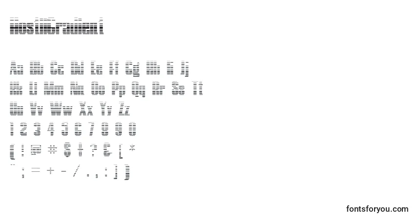 Czcionka HostilGradient – alfabet, cyfry, specjalne znaki