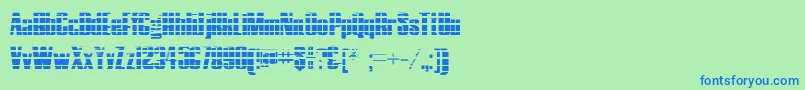 HostilGradient-fontti – siniset fontit vihreällä taustalla