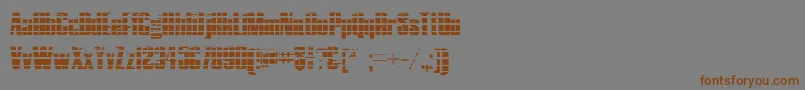 フォントHostilGradient – 茶色の文字が灰色の背景にあります。