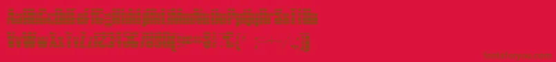 フォントHostilGradient – 赤い背景に茶色の文字