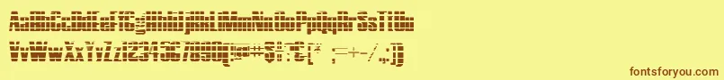 フォントHostilGradient – 茶色の文字が黄色の背景にあります。