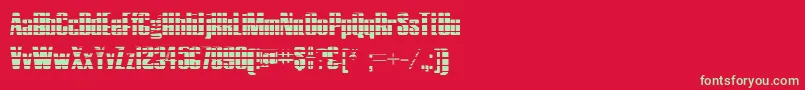 フォントHostilGradient – 赤い背景に緑の文字