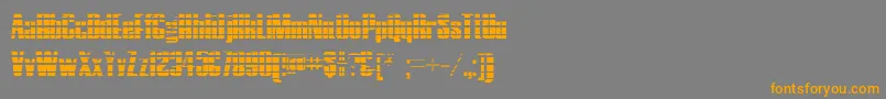 フォントHostilGradient – オレンジの文字は灰色の背景にあります。