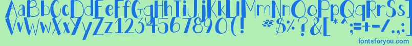 DjbHollyJollyBold Font – Blue Fonts on Green Background