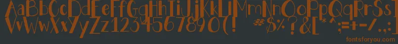 DjbHollyJollyBold Font – Brown Fonts on Black Background