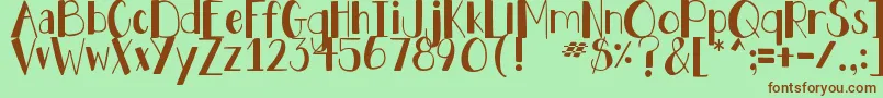 DjbHollyJollyBold Font – Brown Fonts on Green Background