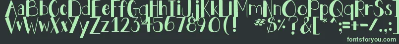 DjbHollyJollyBold-fontti – vihreät fontit mustalla taustalla