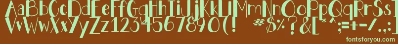 DjbHollyJollyBold Font – Green Fonts on Brown Background