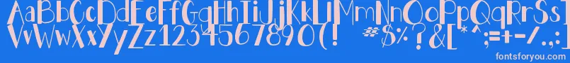 フォントDjbHollyJollyBold – ピンクの文字、青い背景