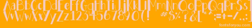 DjbHollyJollyBold-fontti – vaaleanpunaiset fontit oranssilla taustalla